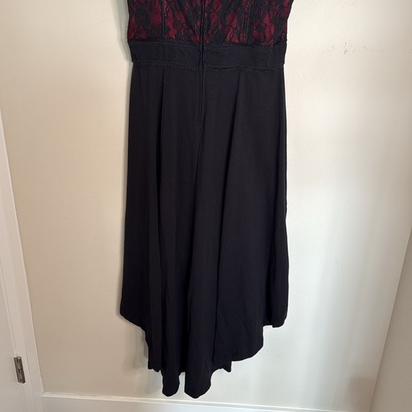 Royal Bones Black and Red High Low Corset Top Dress Size Large Goth Vampire - Picture 7 of 8